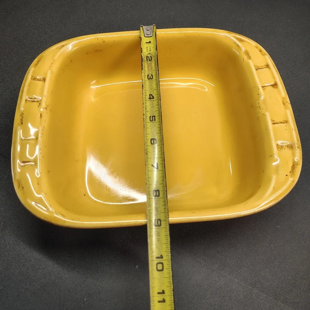 Longaberger Baking Dish Butternut 9x9 Woven Traditions Pottery Stoneware